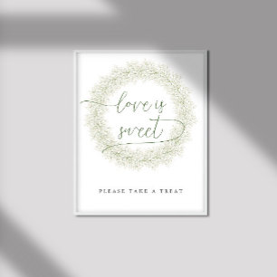 Classic White Flowers Bridal Shower Love Is Sweet Poster