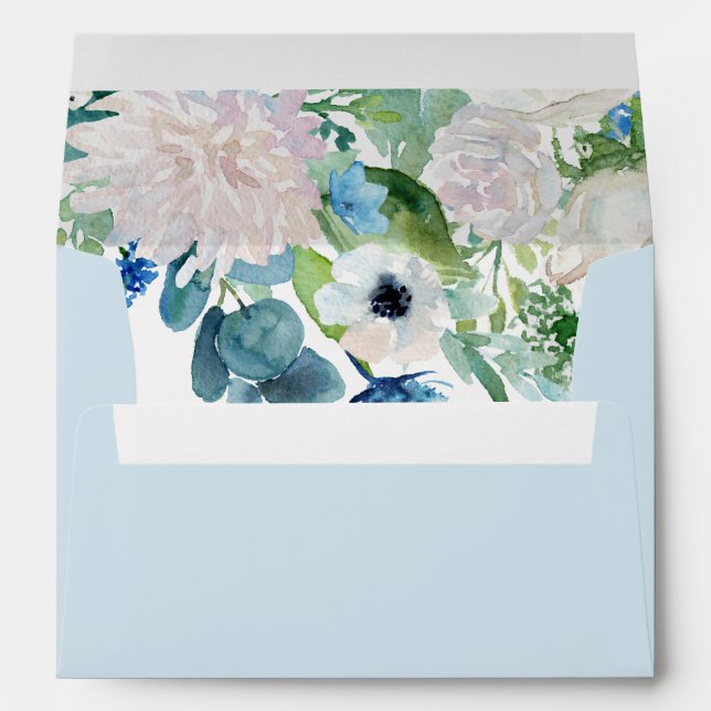 Classic White Flowers Wedding Invitation Envelope (Back (Bottom))