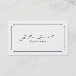 Classic White Frame Investigator Business Card