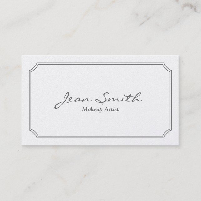 Classic White Frame Makeup Artist Business Card (Front)