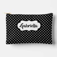 Classic White French Swiss Polka Dots On Black