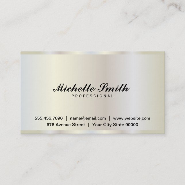 Classic | White Gold Business Card (Front)