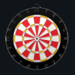 Classic White, Gold, Red, And Black Dartboard<br><div class="desc">Classic White,  Gold,  Red,  And Black Coloured Dart Board Game Including 6 Brass Darts</div>