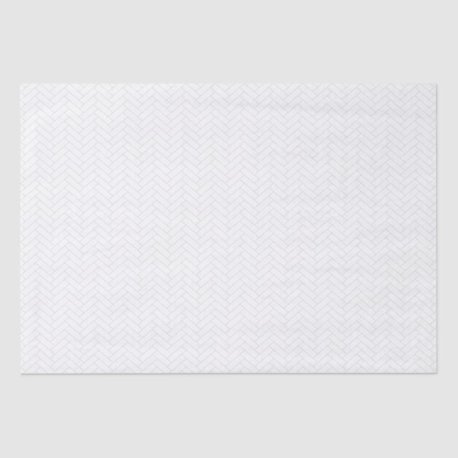 Classic White Grey Herringbone Pattern Tissue Paper (Front)