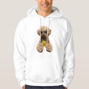 Classic White Hoodie with Adorable Toy Poodle