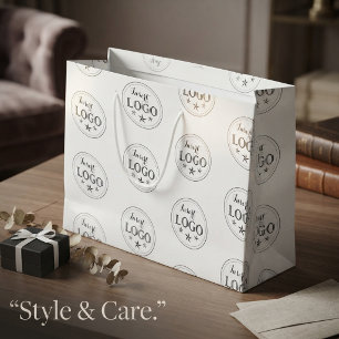 Classic White Large Gift Bag with Custom Logo
