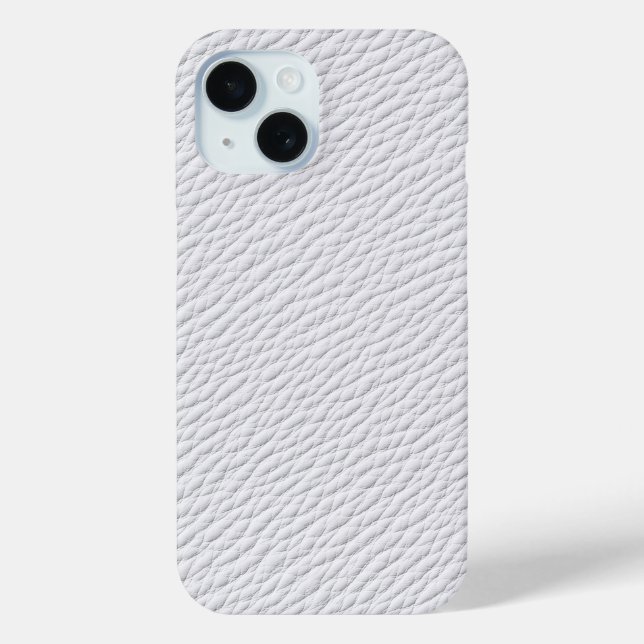 Classic White Leather Textured Phone Case (Back)