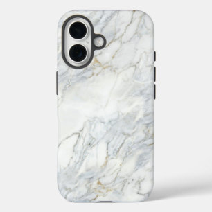 Classic White Marble & Gold Veins Case iPhone 16