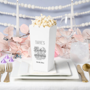 Classic White Modern Any Age 50th Birthday Party  Favour Box