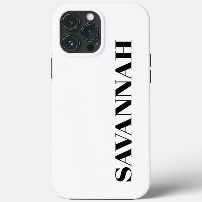 Classic white personalised name simple  Case-Mate iPhone case (Back)
