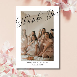 Classic White Photo Bridal Big Thank You Card