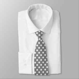 Classic white polka dot neck tie