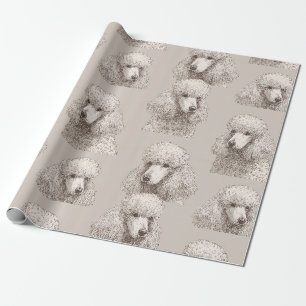 Classic White Poodle Portrait Wrapping Paper