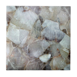Classic White Quartz Print Backsplash Tile