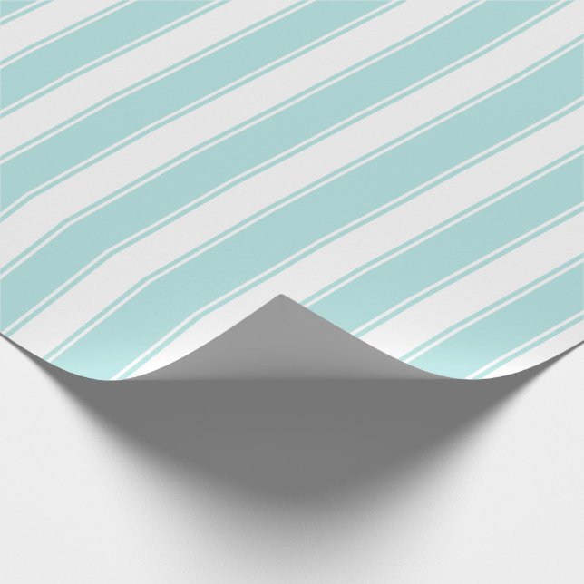 Classic White Stripe Vintage Stripe Teal Wrapping Paper (Corner)
