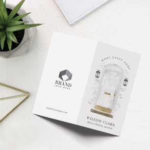 Classic White Watercolor Front Door Photo Services Business Card