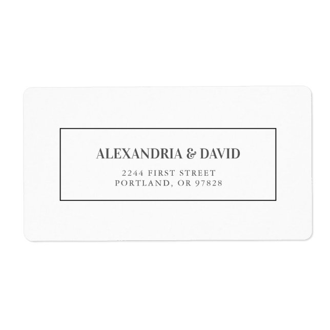 Classic White Wedding Address Labels (Front)