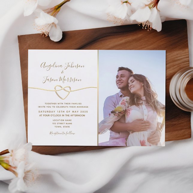 Classic White Wedding Invitation with Photo (Creator Uploaded)