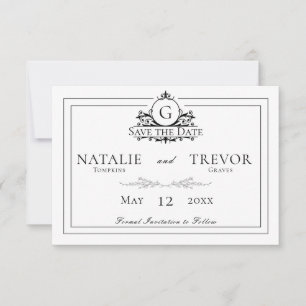 Classic White Wedding Save The Date