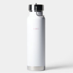 Classic White with Pink Monogram Water Bottle<br><div class="desc">A classic monogram design that never goes out of style.</div>