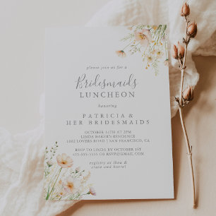 Classic Wildflower Bridesmaids Luncheon Shower Invitation