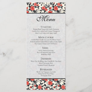 Classic Wildflower Rustic Rose Tropical Wedding  Menu
