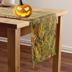 Classic William Morris Autumn Corn  Long Table Run Runner