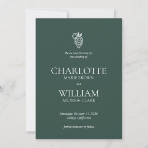 Classic winery Napa Italy destination wedding Save The Date