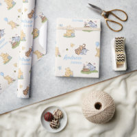 Classic Winnie the Pooh Blue Boy Baby Shower Gift