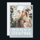 Classic Winter Animals Blue Family Christmas Holiday Card<br><div class="desc">This classic Merry Christmas card features a cute winter animal pattern,  with penguins,  seals and polar bears,  and space or you to add a photo and your family’s name in whimsical typography.</div>