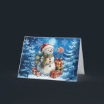 Classic Winter Blue Christmas Snowman<br><div class="desc">Customise this Classic Winter Blue Watercolor Snowman Blank Holiday card by adding your Holiday Greeting inside of the card or leave blank so you can add a handwritten message. This non-photo, non-denominational card is perfect for sending out to customers, friends, family, co-workers and teachers. Thank you for Visiting & Shopping...</div>
