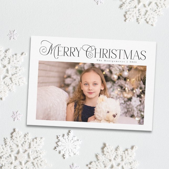 Classic Winter Navy Blue Holiday Multi Photo Card (Creator Uploaded)