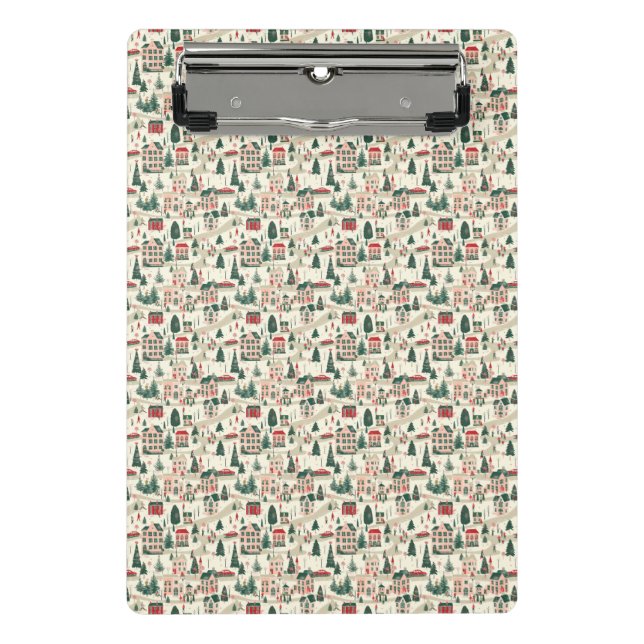 Classic Winter Village Festivities Mini Clipboard (Front)