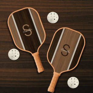 Classic Wood Hue Stripe Walnut Baywood Reverse Pickleball Paddle