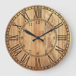 Classic wood large clock