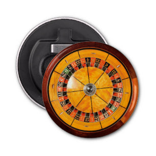 Classic Wooden Roulette Wheel Bottle Opener