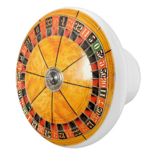 Classic Wooden Roulette Wheel Ceramic Knob