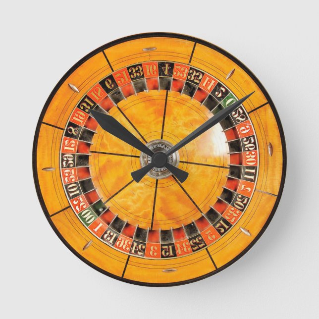 Classic Wooden Roulette Wheel Novelty  Clock (Front)