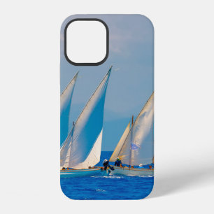 Classic wooden sailing boats in a race, Spetses i iPhone 12 Case