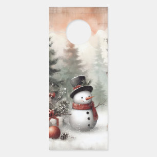 Classic woodland Christmas deer/snowman Door Hanger