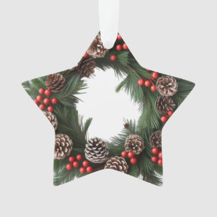 Classic Woodland Wreath Acrylic Star Ornament
