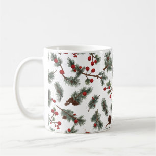 Classic Woodland Wreath Pattern Christmas Mug 