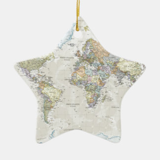 Classic World Map Ceramic Tree Decoration