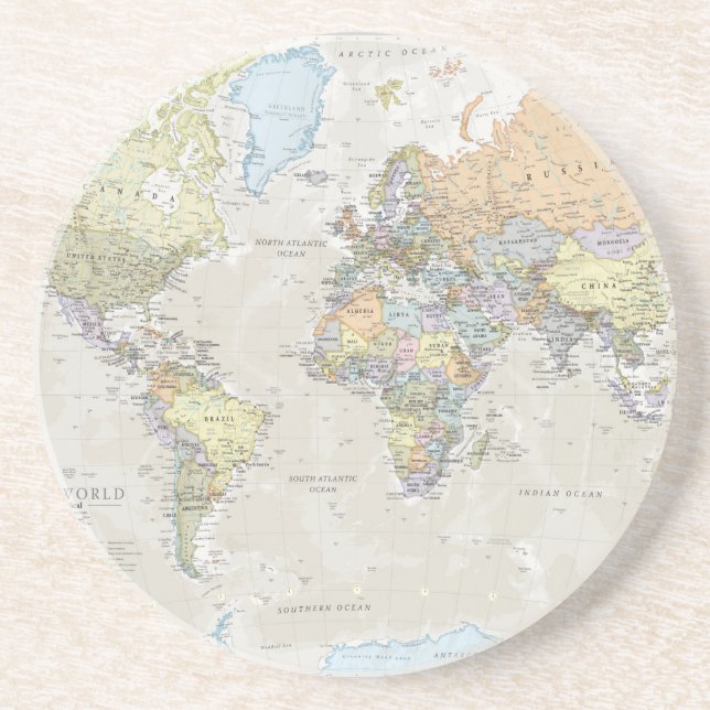 Classic World Map Coaster (Front)