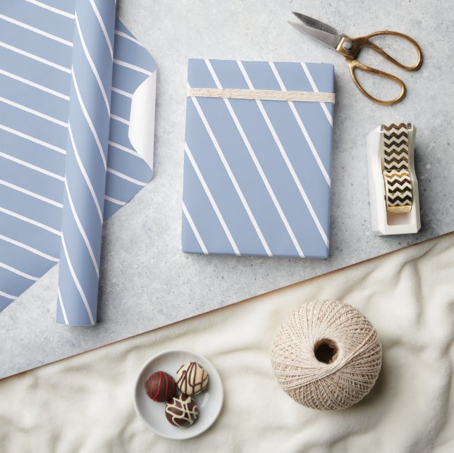 Classic Wrapping Paper Blue & White Stripe  (Crafts)