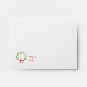 Classic wreath Christmas Letter Envelope