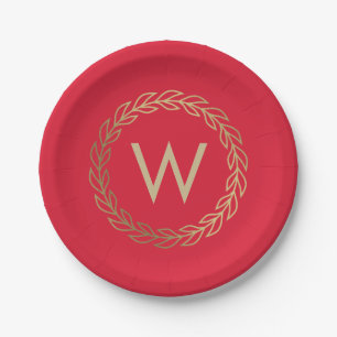 Classic Wreath EDITABLE COLOR Graduation Plates