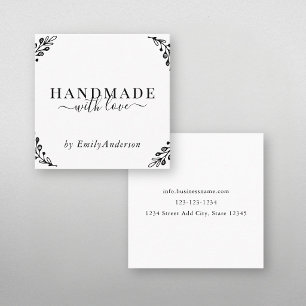 Classic Wreath Handmade with Love Square Business Card
