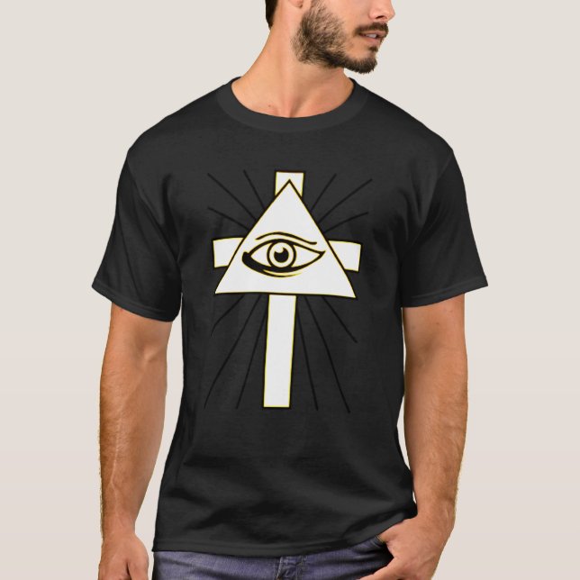 Classic Yellow All Seeing Illuminati Eye Tee (Front)