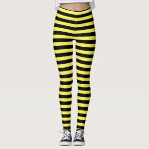 Classic Yellow and Black Striped  Leggings
